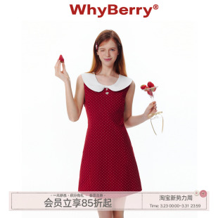 蝴蝶结领无袖 莓果芭菲 裙红色波点撞色连衣裙夏 25SS WhyBerry