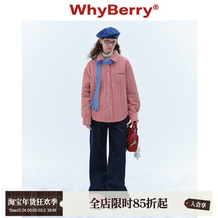 WhyBerry 24AW“莓巧松饼”撞色复古格纹棉服叠穿显瘦冬季外套女