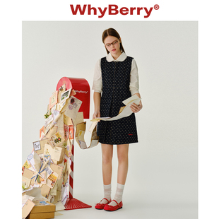 套装 WhyBerry 连衣裙U领少女风裙子衬衫 波点无袖 25SS 牛仔甜心