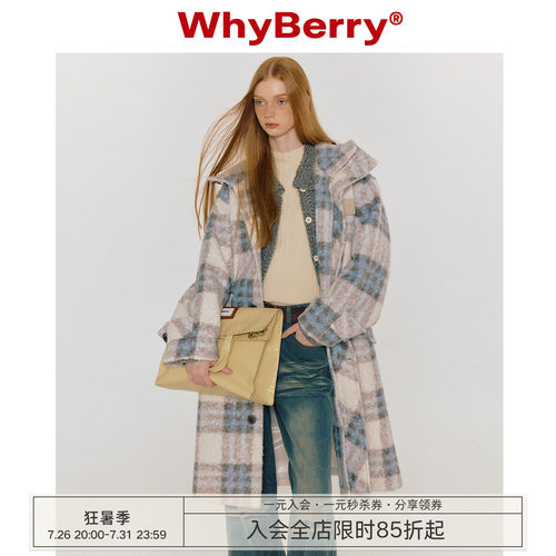 粉色长款毛呢大衣WhyBerry
