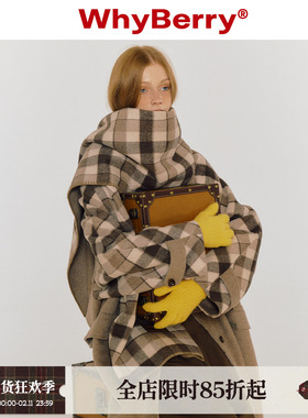 WhyBerry 23AW“榛果拿铁”格纹保暖围巾