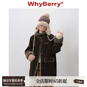 25AW 冷莓生巧 灯芯绒中长款 WhyBerry 棉服拼接毛领冬季 厚外套