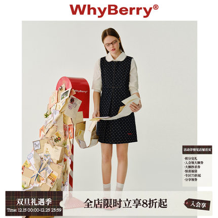 WhyBerry 25SS“牛仔甜心”波点无袖连衣裙U领少女风裙子衬衫套装