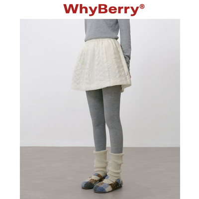 WhyBerry 25AW“莓子派”撞色格纹显瘦半身裙A字夹棉短裙女秋冬