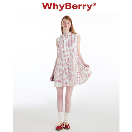 WhyBerry 24SS“波点派对”波点夏日度假连衣裙复古裙子女2026夏