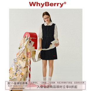 WhyBerry 25SS“牛仔甜心”波点无袖衬衫连衣裙小个子裙子套装