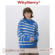 复古蓝色条纹毛衣保暖秋冬针织上衣女 少女笔记 WhyBerry 25AW