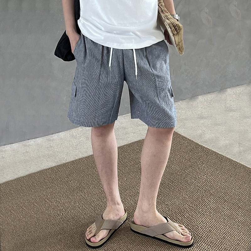 夏日清凉麻料条纹短裤K224/P60控90,男装牛仔裤,电商A242