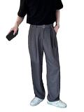 垂坠感宽松腰带休闲西裤灰K212/P88控135，男装西裤，电商A242