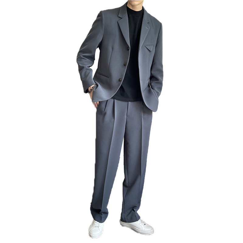 轻熟风3粒扣复古宽松休闲西装军绿X182/P165控198,男装西服套装,电商A242