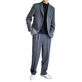 轻熟风3粒扣复古宽松休闲西装军绿X182/P165控198，男装西服套装，电商A242