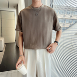 轻熟风冰丝面料男士短袖TEE黑ST74P48/控78，男装T恤，电商A242