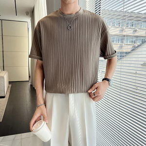 轻熟风冰丝面料男士短袖TEE 黑 ST74 P48/控78图片