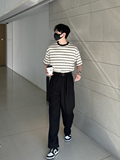 垂坠感宽松腰带休闲西裤灰K212/P88控135，男装西裤，电商A242