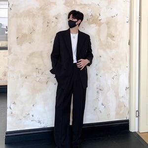 轻薄宽松版型双排扣男士西装 黑色 X223/P165 控198图片