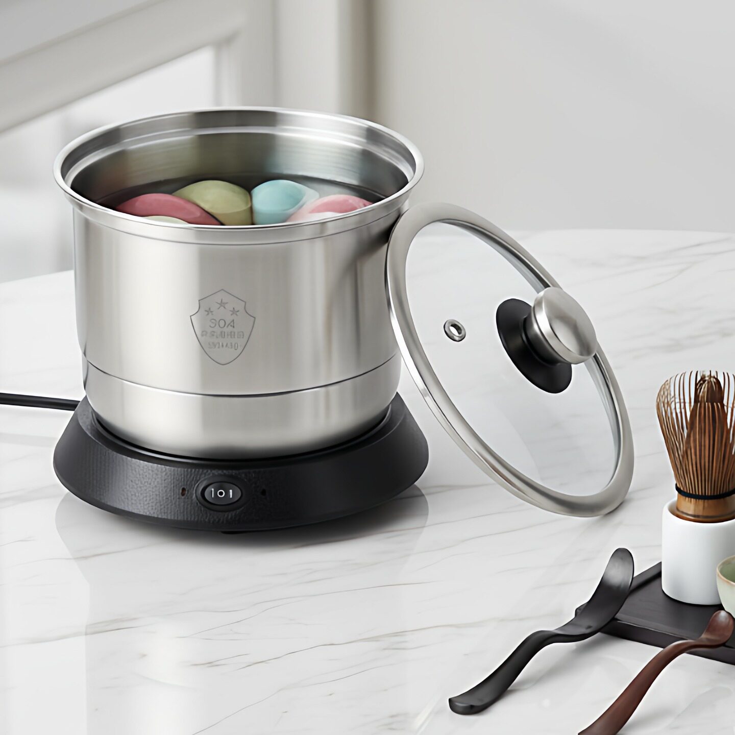 消毒锅大容量玻璃耐热套装煮功夫茶杯电加热家用奶瓶电煮锅茶洗