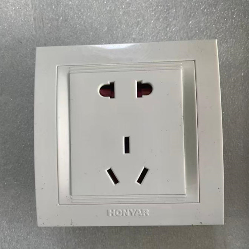 鸿雁E系列86型开关插座五孔空调电话电脑电视插座一开二开三开N