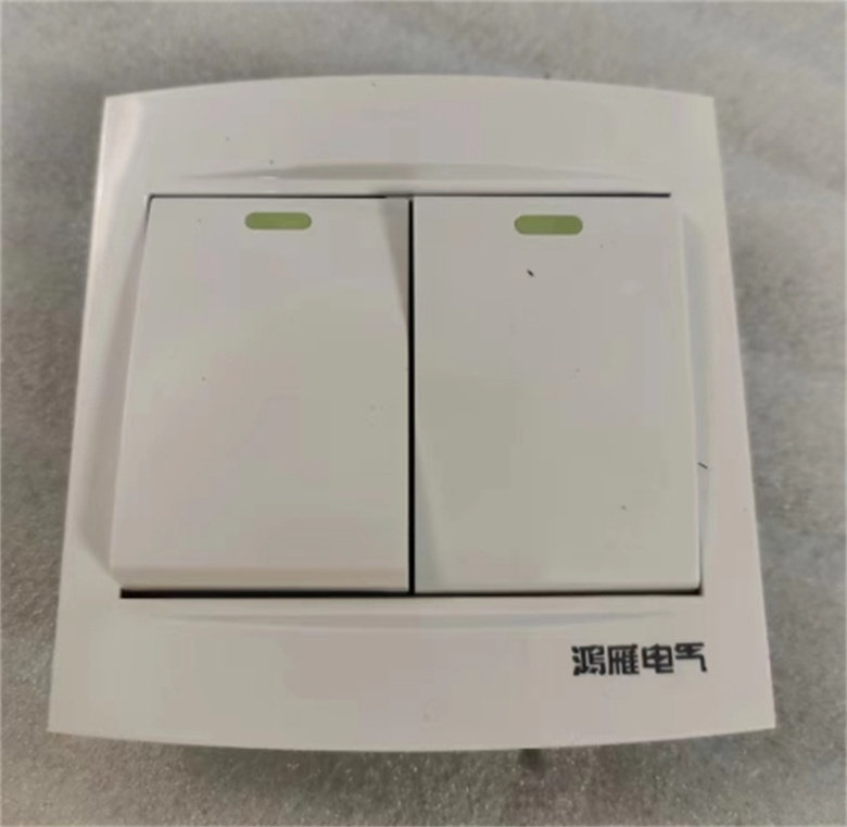 鸿雁r86二位双控开关/二开双控带荧光 r86k22y10b