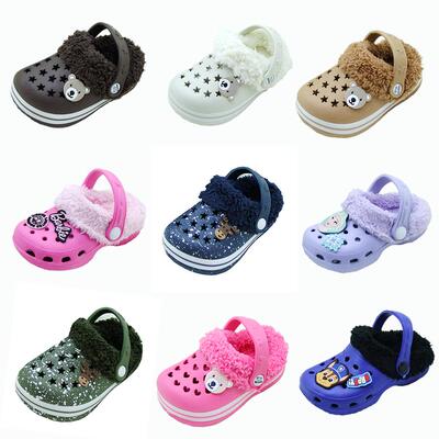 外贸宝宝秋冬加绒洞洞鞋