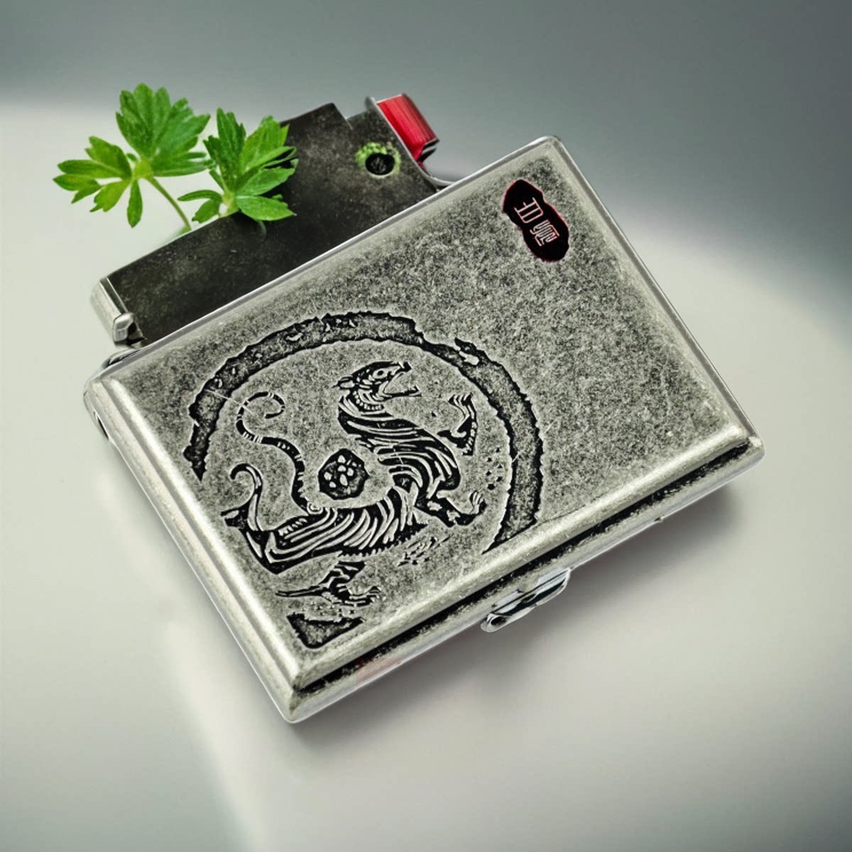 特价包邮正品双枪【四神兽之白虎】16支纯铜复古烟盒 超薄 创意