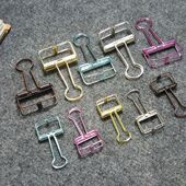 活页本旅行本 HOBO手帐配件 不锈钢黄铜长尾夹