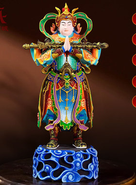 彩绘韦陀菩萨铜像摆件