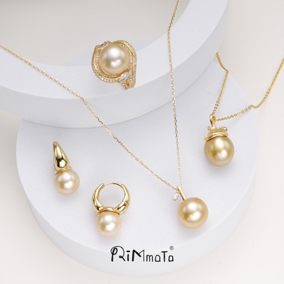 南洋金珠海水吊坠戒指耳钉彩虹金