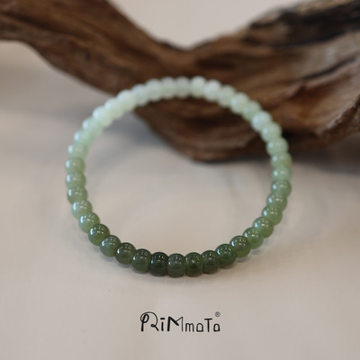 Rimmoto和田玉渐变手串老型青白玉手链玉质细腻气质