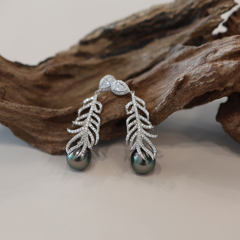 年货节 s925银羽毛海水大溪地孔雀绿耳钉 直播专拍不退改,珠宝/钻石/翡翠,耳饰,淘宝优惠券,粉丝福利购,淘宝优惠卷