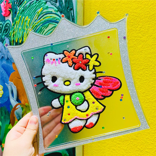 皇冠水晶雪花画 儿童手工DIY雪花泥画珍珠泥粘土画生日皇冠手工