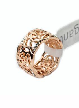 丽晶戒指玫瑰花明星同款火爆热卖