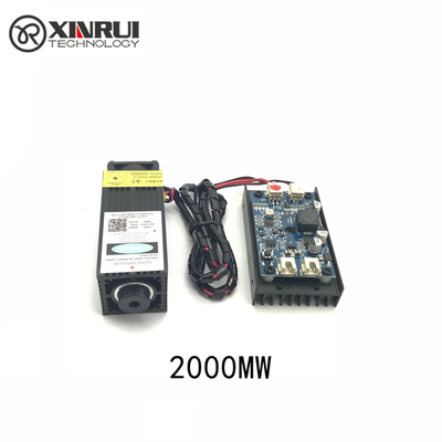 实测2000mw激光模组2w大功率445nm蓝光雕刻机配件12vttl pmw
