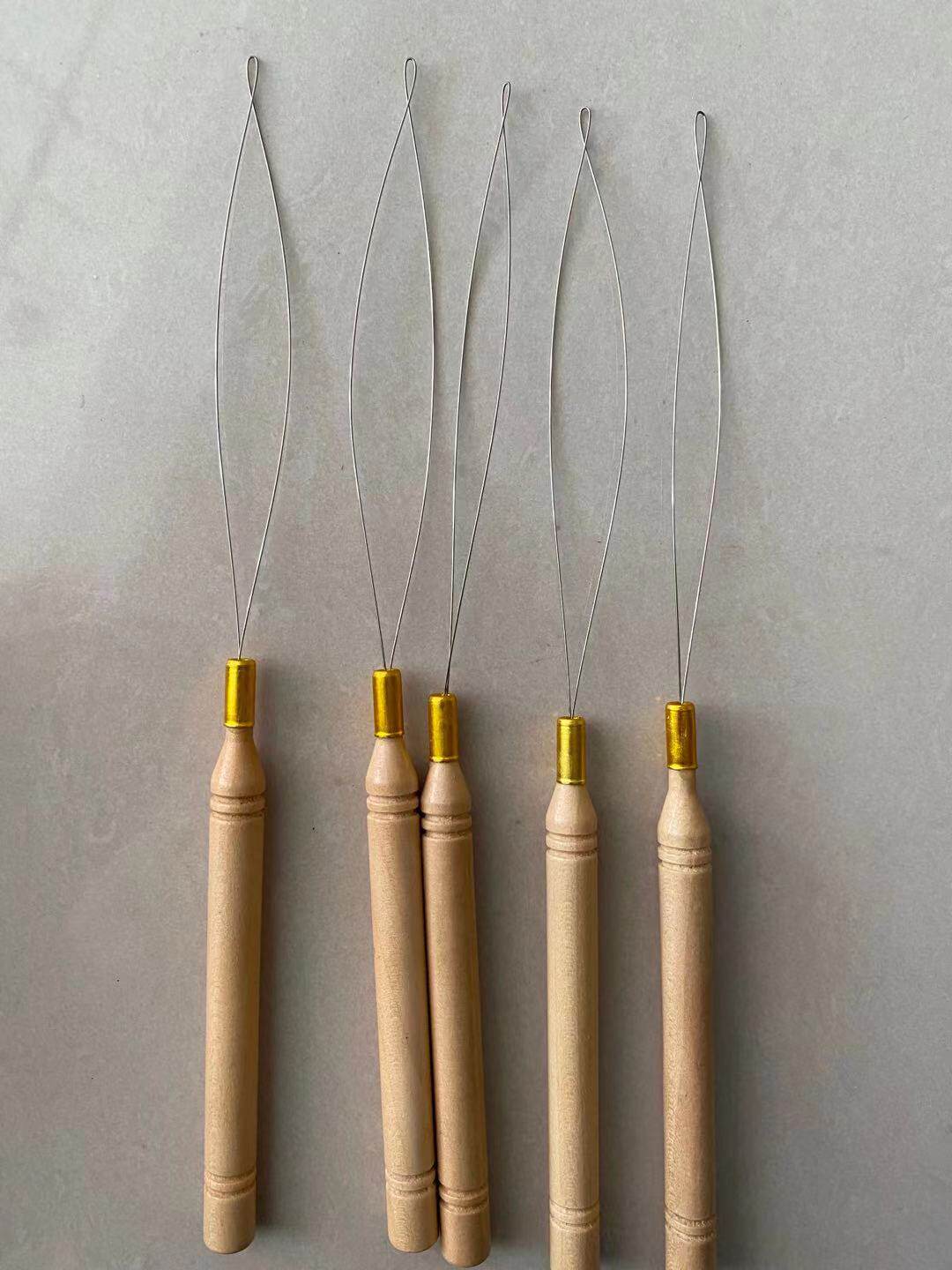 머리 확장 가발 헤어 살롱 특수 나무 손잡이 크로 셰 뜨개질 와이어 페르시 나무 크로 셰 뜨개질 머리 확장 후크