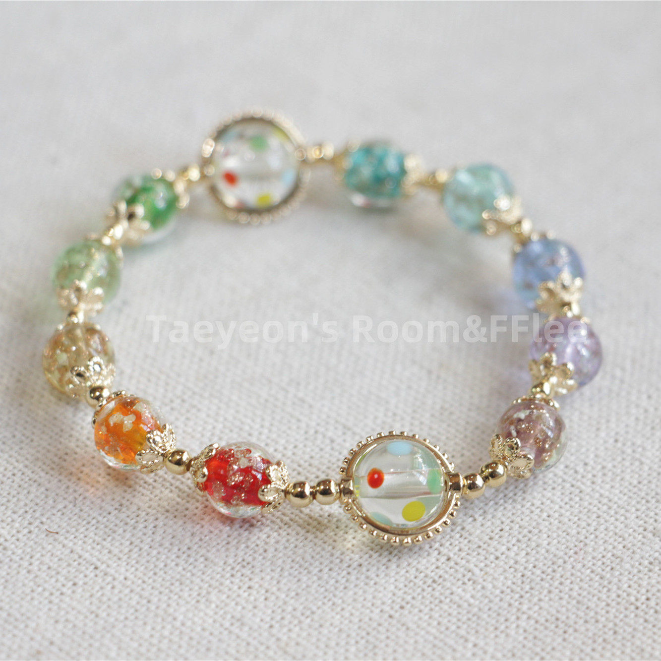 夜光琉璃手链七彩手串个性原创ins风小众闺蜜礼物