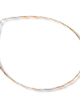 意大利工艺分色镭射项圈三色彩银925银麻花颈圈小众文艺个性配饰