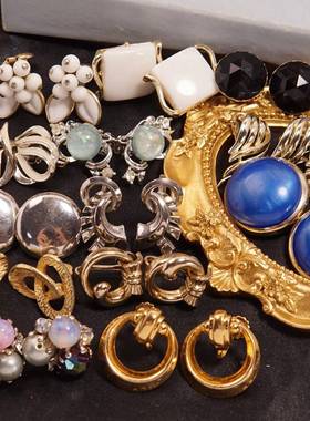 Vintages西洋古董中古首饰美国CORO品牌宫庭复古小众耳夹耳环孤品