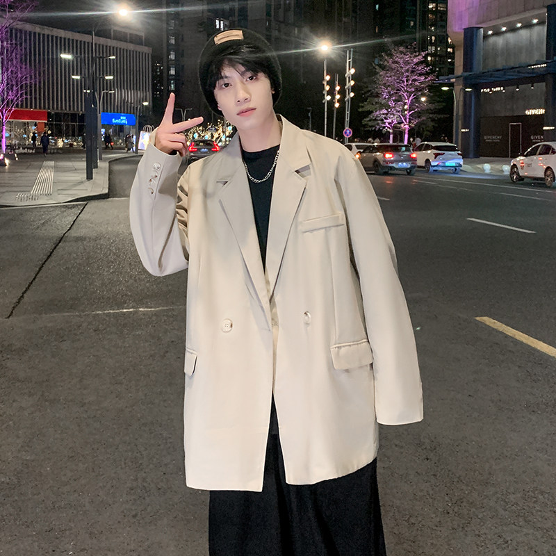 XZ032-P115宽松休闲西装潮流外套男韩版双排扣纯色西服男上衣,男装西服套装,星座610A-3（原钱塘4015)