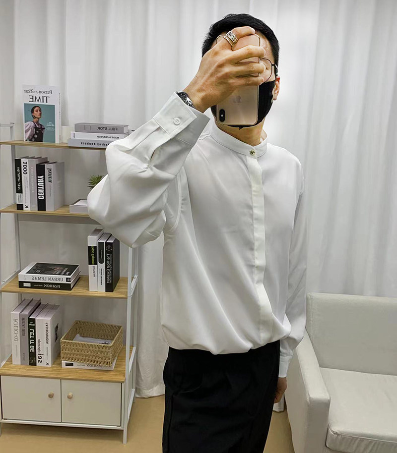 610A-3-CS142-P59韩版休闲潮流男士立领衬衫,男装衬衫,星座610A-3（原钱塘4015)