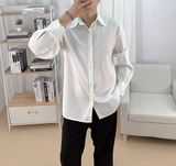 610A-3-CS158-P69秋季男士休闲长袖衬衫宽松潮流衬衣韩版白色衣，男装衬衫，星座610A-3（原钱塘4015)