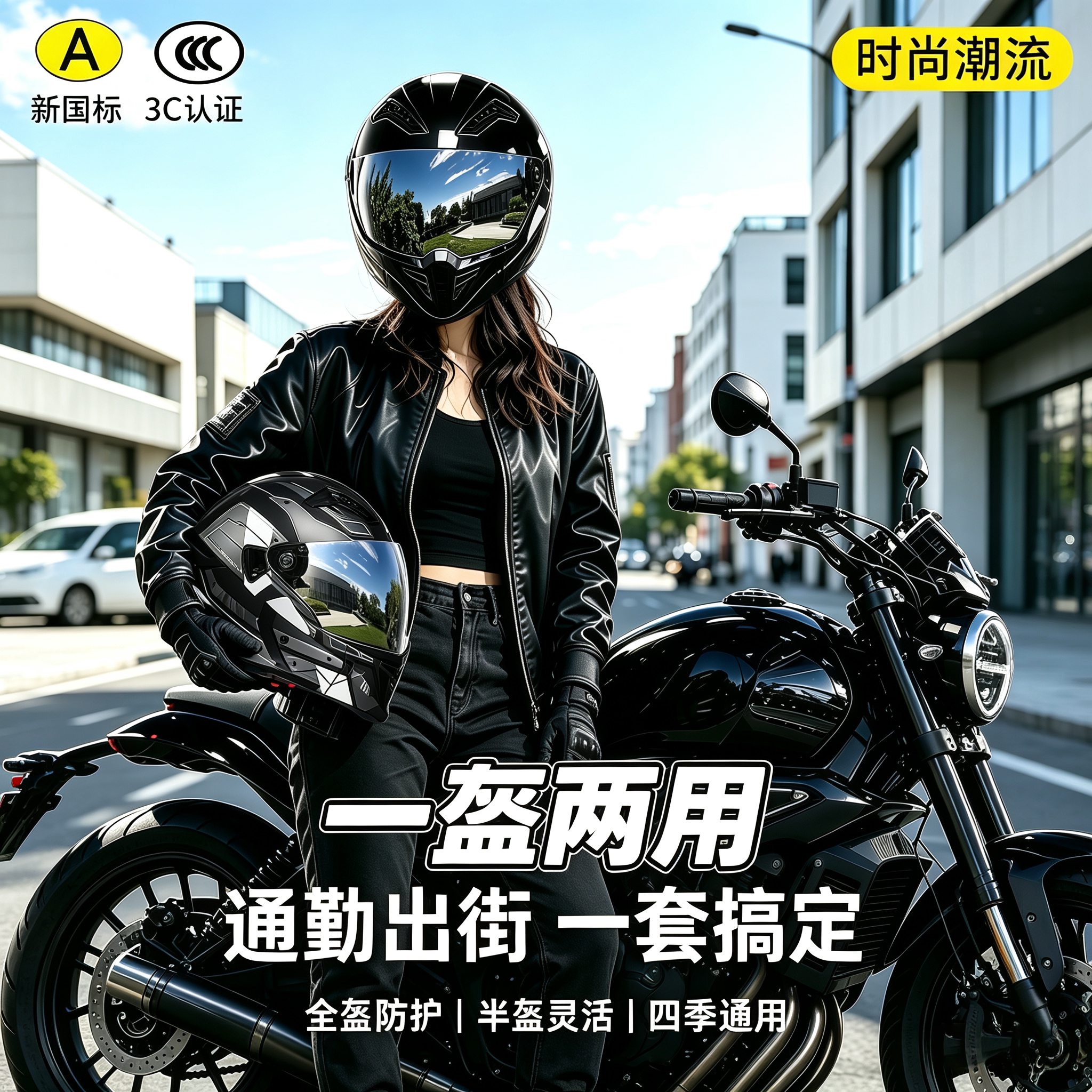 RNG摩托车头盔男款骑行全盔2026新款夏季透气3c认证全盔男摩托车