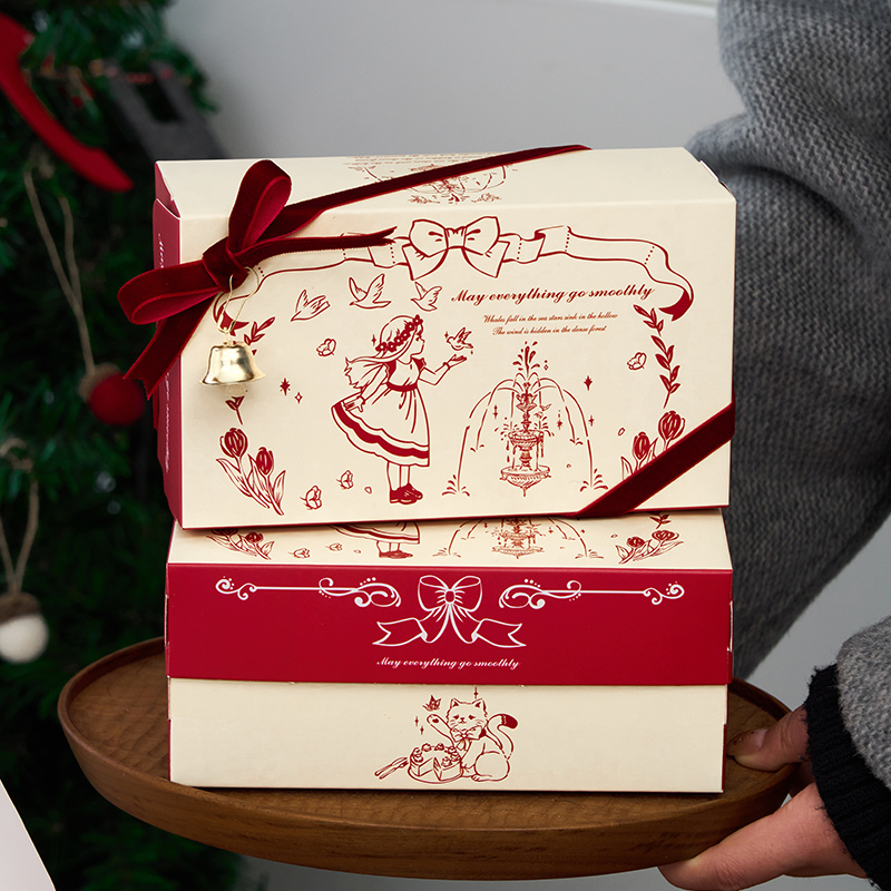 甜心少女手提圣诞节礼物包装盒