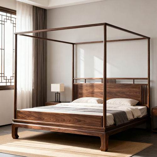 新中式架子床宋式美学实木双人床