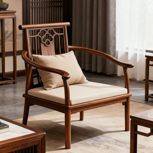 北美黑胡桃木休闲椅木沙发椅