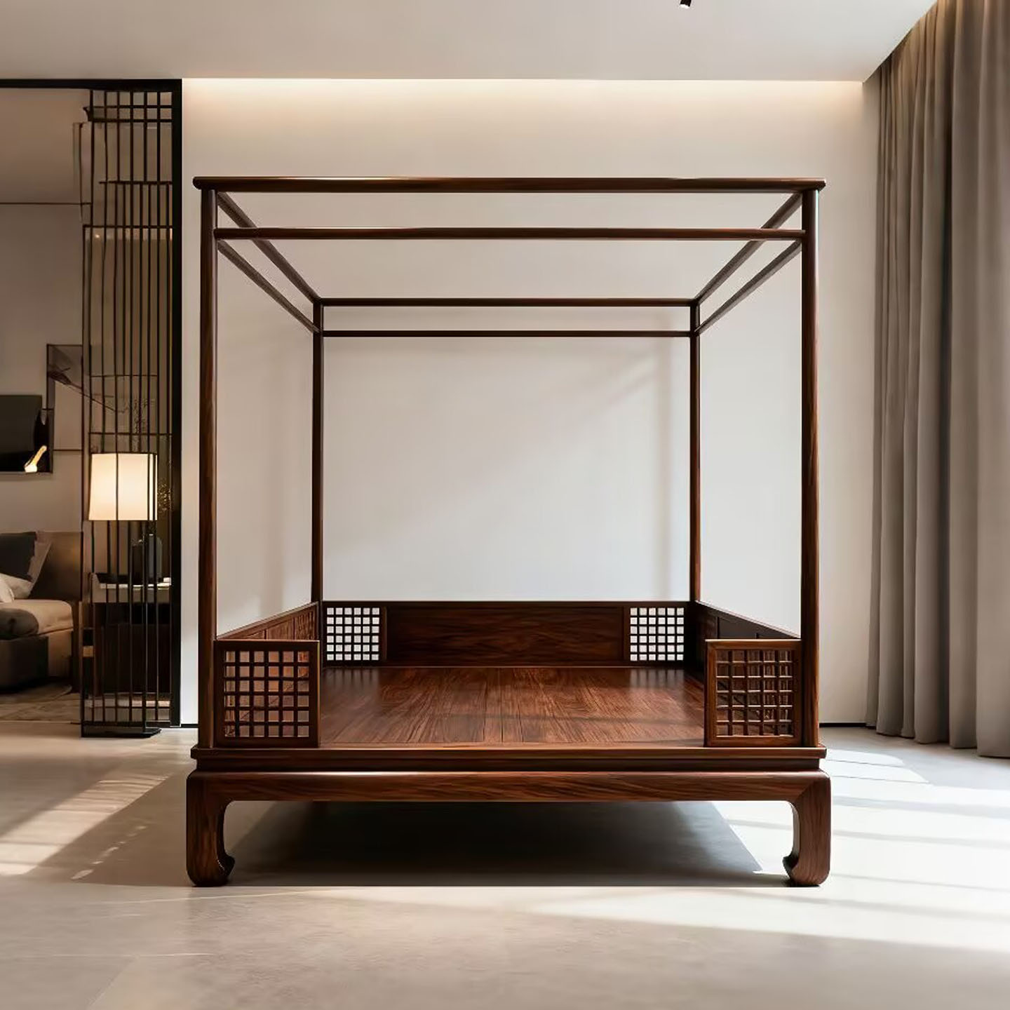 新中式实木架子床宋式美学四柱床