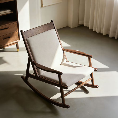 新中式宋式美学北美胡桃木摇摇椅