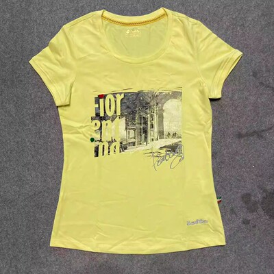 老版LOTTO 乐途 女子 古罗马斗兽场主题印花刺绣短袖T恤