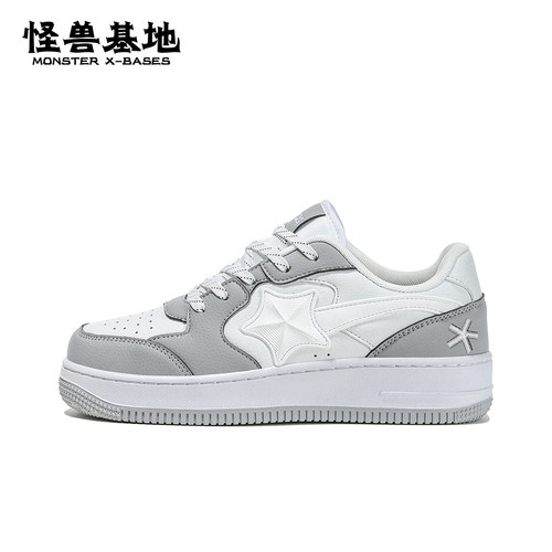怪兽基地空军一号校园风运动休闲鞋星星情侣面包鞋板鞋男女百搭