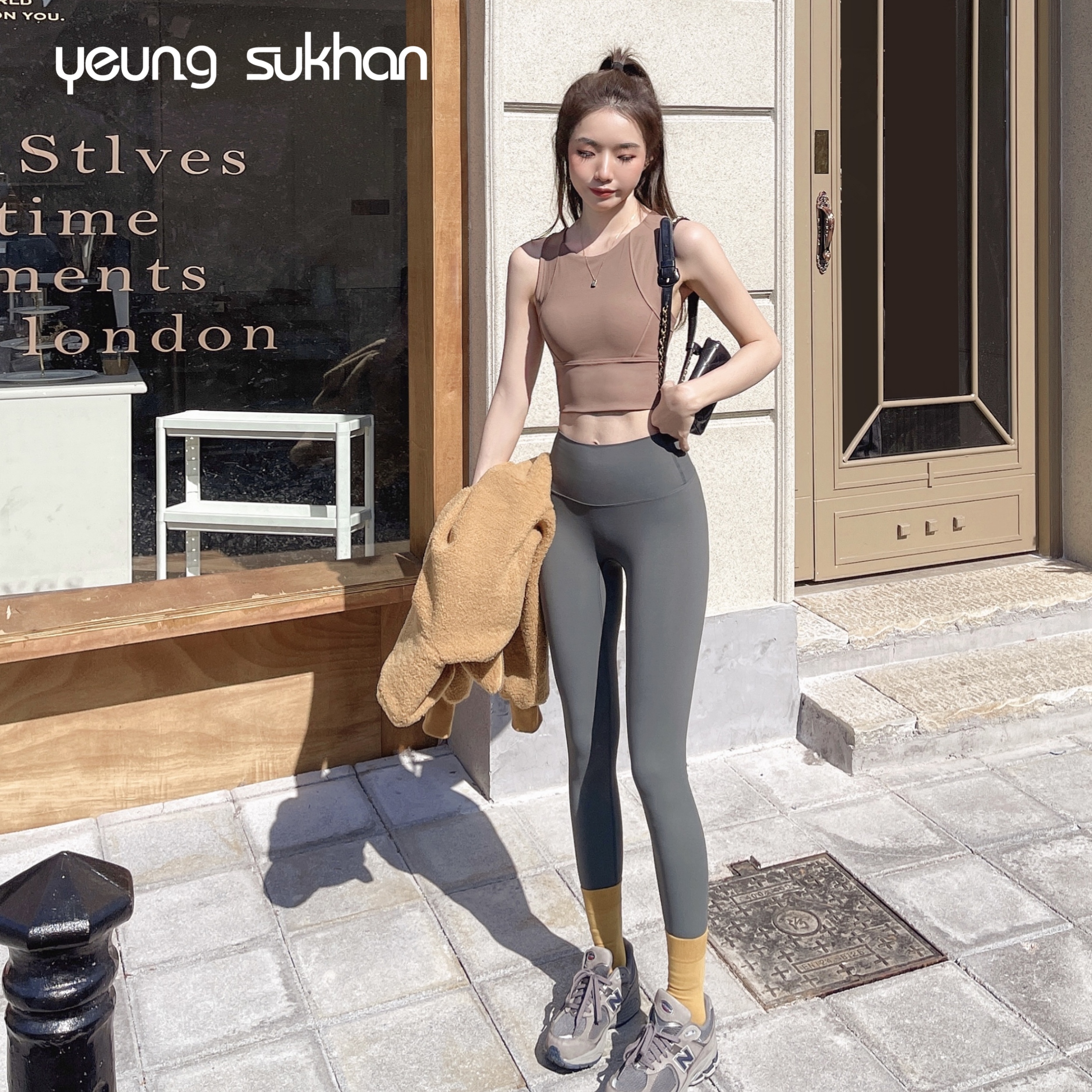 紧身裤提臀显瘦裸感运动裤