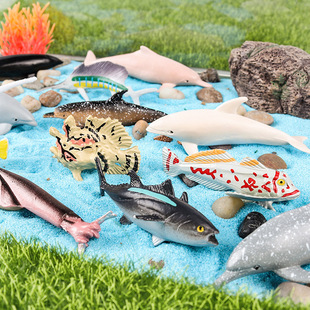 跨境迷你实心海洋动物仿真模型深海鱼群海豚金枪鱼马夫鱼剑旗鱼