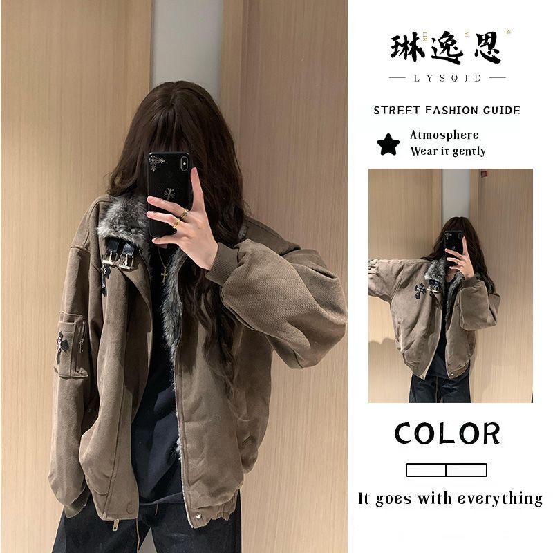 美式毛领座山雕十字架贴